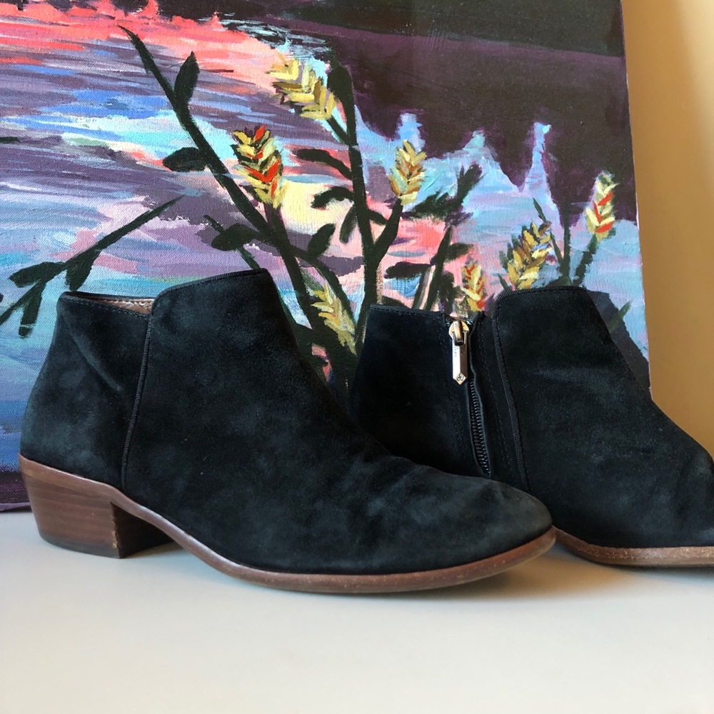 Sam Edelman Black Suede Chelsea Ankle Booties